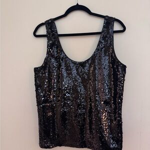 NWT Calvin Klein Sequin Sleeveless Black Top